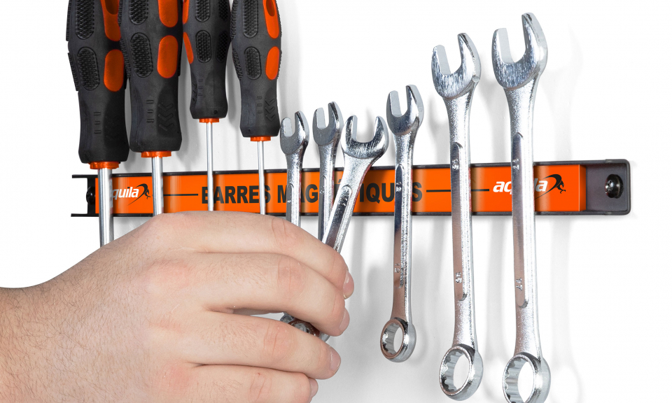 Supports Magnétiques Pour Boîtes à Outils – Lot De 2, En Acier – Pour Ranger Bombes Aérosols, Outils Sur Surfaces Métalliques