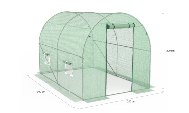 Serre tunnel verte 3x2m