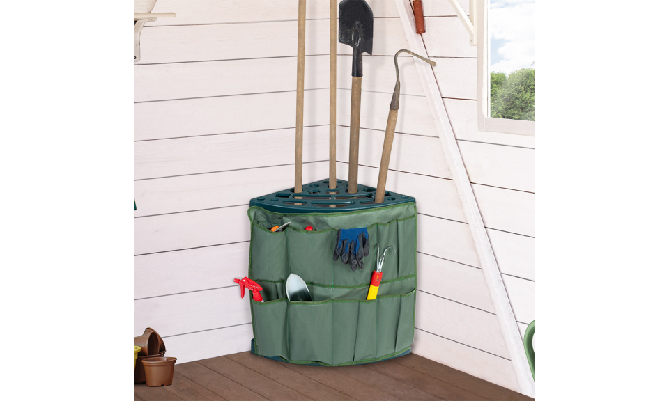 Rack d'angle pour outils de jardin Rack d'angle pour outils de jardin