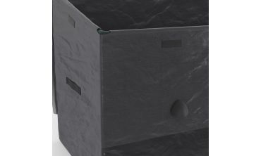Coffre de rangement pour extérieur gris anthracite avec bâche 600L
