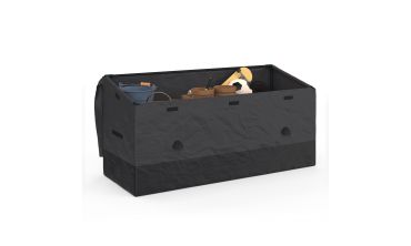 Coffre de rangement pour extérieur gris anthracite avec bâche 600L