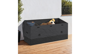 Coffre de rangement pour extérieur gris anthracite avec bâche 600L
