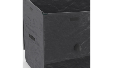 Coffre de rangement pour extérieur gris anthracite avec bâche 600L