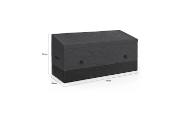 Coffre de rangement pour extérieur gris anthracite avec bâche 600L