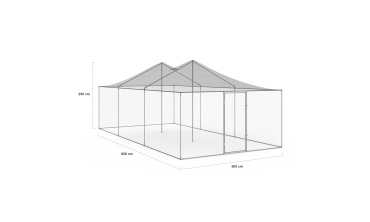 Volière grillagée 18m² - 6x3m