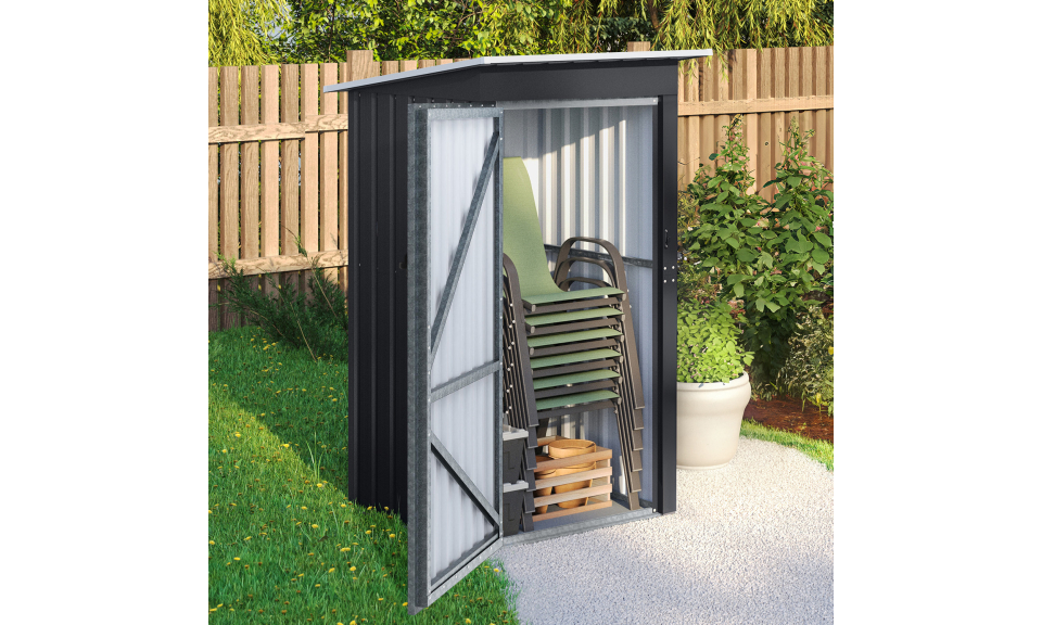 Abri de jardin en métal gris Bogota 160cm