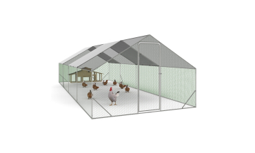 Enclos grillagé pour poules 24m² - 3x8m