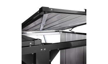 Cache poubelles double en métal gris anthracite