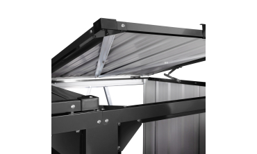 Cache poubelles triple en métal gris anthracite