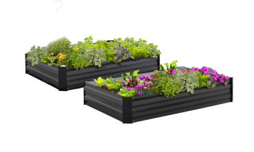 Carrés de potager en métal 115x80x20cm - lot de 2