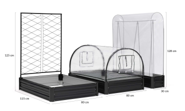 Carrés et serres de potager kit complet en métal