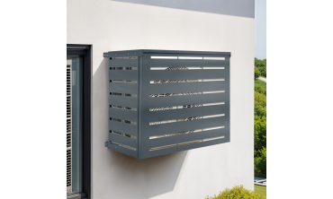 Cache clim extérieur en métal gris