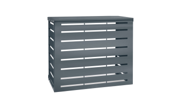 Cache clim extérieur en métal gris
