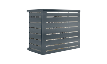 Cache clim extérieur en métal gris