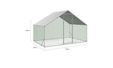Enclos grillagé pour poules 6m² - 3x2m