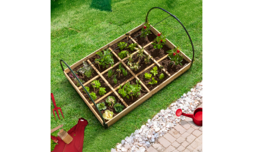 Serre de potager 12 compartiments Aroma en bois avec bâche amovible