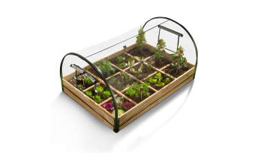 Serre de potager 12 compartiments Aroma en bois avec bâche amovible