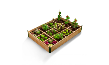 Serre de potager 12 compartiments Aroma en bois avec bâche amovible