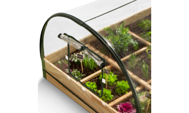 Serre de potager 12 compartiments Aroma en bois avec bâche amovible