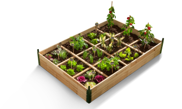 Serres de potager 12 compartiments Aroma en bois avec bâche - Lot de 2