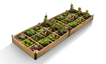 Serres de potager 12 compartiments Aroma en bois avec bâche - Lot de 2