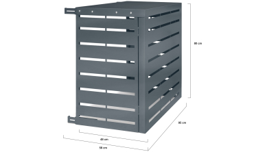 Cache clim extérieur en métal gris