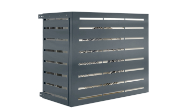 Cache clim extérieur en métal gris