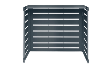 Cache clim extérieur en métal gris