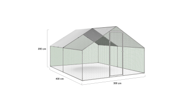 Enclos grillagé pour poules 12m² - 3x4m