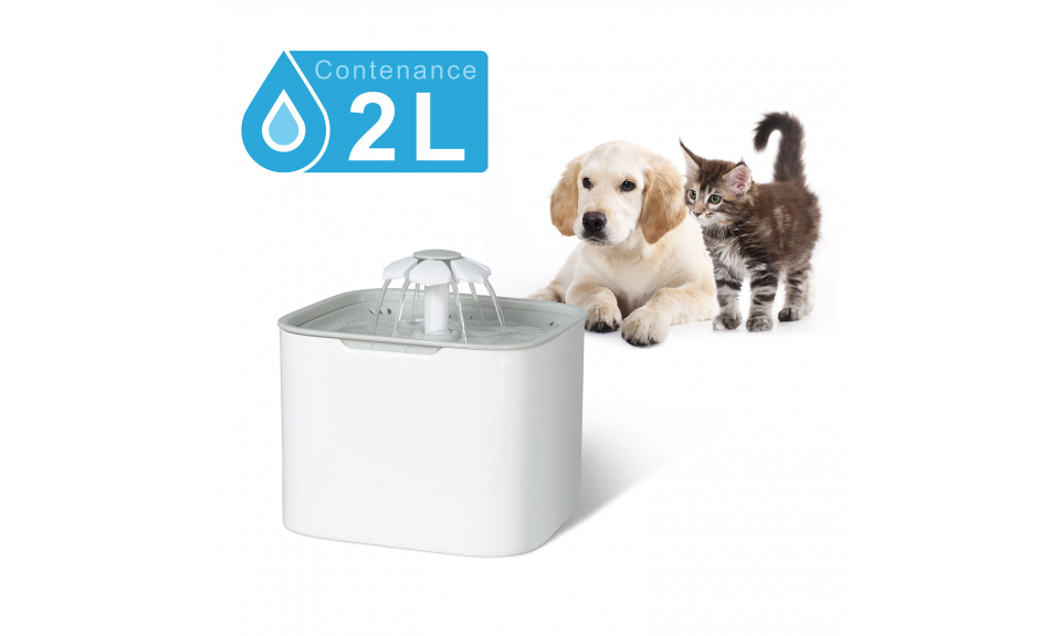 Fontaine à eau 2L / distributeur automatique pour chien et chat