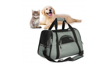 Panier de voyage léger gris pour chien et chat